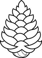 Hand-Drawn Pine Cone Line Art Illustration - Elegant Nature-Inspired Botanical Design vector