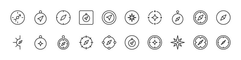 Simple Linear Icon of Compass. Minimalistic Linear Pictogram for Web and Graphic Design, Apps, Banners, Social Network and Cards vector