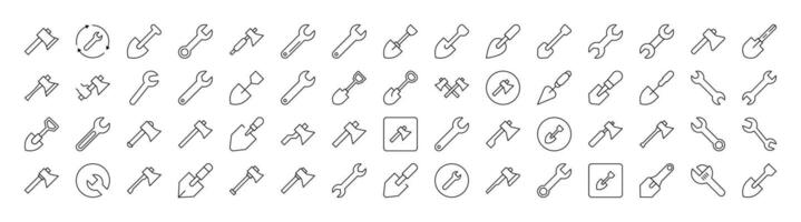 Floor Plan, Wall, Building Line Icon Set. Outline Signs for Graphic and Web Design, Apps, Adverts, Various Cards vector