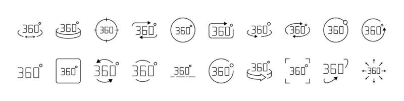 360 Line Icon Set. Outline Signs for Graphic and Web Design, Apps, Adverts, Various Cards vector