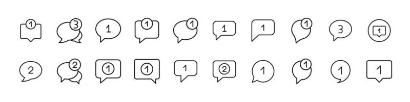 Speech Bubble Line Icon Collection. Minimalistic Linear Pictogram for Web and Graphic Design, Apps, Banners, Social Network and Cards vector