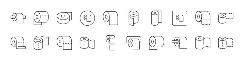 Collection of Sanitary Related Line Icons. Toilet Outline Signs for Graphic and Web Design, Apps, Adverts, Various Cards vector