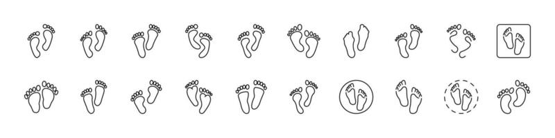 Footprint Modern Outline Style Icons for Design, Cards, Apps, Social Networks vector