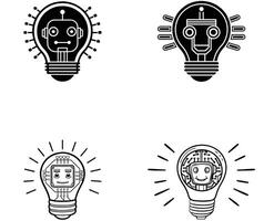 Light Bulbs Illuminate the Global Network of Knowledge and Creativity. vector