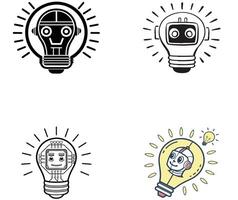 Light Bulb Icons Showcase the Networked Nature of Ideas and Technology Integration. vector