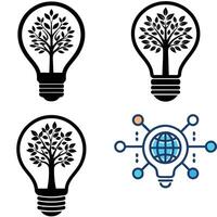Exploring the Nexus of Innovation Light Bulbs Representing Global Connectivity vector