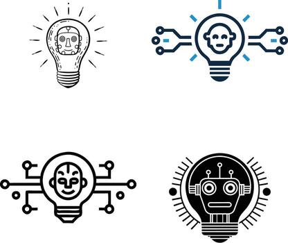 Dive into a captivating array of light bulb designs that merge the concepts of light and technology. Perfect for tech-focused projects, these vectors embody intelligence