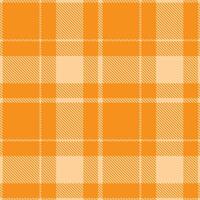 Muted Light Peach and Light Tangerine Seamless Tartan Fabric Design vector