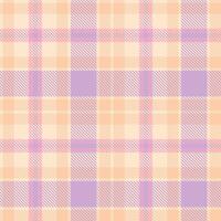 Modern Seamless Tartan in Soft Light Peach tones Fabric Design vector