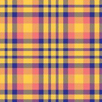 Neon Maize and Muted Cobalt Blue Seamless Tartan Fabric Design vector
