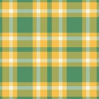 Rich Macaroni And Cheese and Deep Dark Sage Seamless Tartan Fabric Design vector