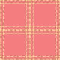 Metallic Light Peach and Deep Salmon Pink Seamless Tartan Fabric Design vector