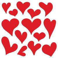 Set of Illustrated Heart Icons vector