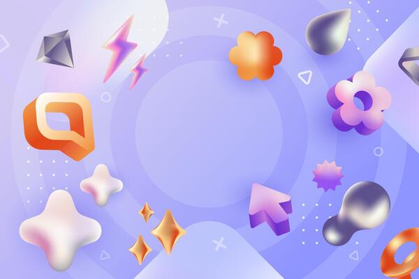 Colorful Soft Purple Abstract 3D Geometric Background Banner