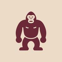 A gorilla icon on a isolated beige background vector