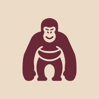 A gorilla icon on a isolated beige background vector