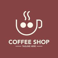 Coffee cafe logo design modern and minimal logotype template vector