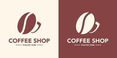 Coffee bean logo design modern and minimal logotype vector