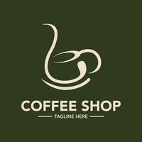 Coffee cafe logo design modern and minimal logotype icon vector