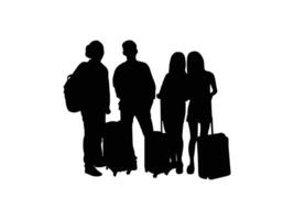 Black and White Travel Silhouette for Creative Projects. vector