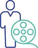 director outline dual color illustration icon design vector