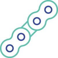 Chain outline dual color icon vector