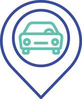 Car Service Map outline dual color icon vector