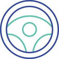 Steering Wheel outline dual color icon vector