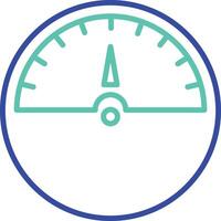 Speedometer outline dual color icon vector