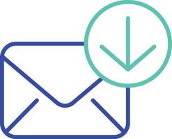 receive mail outline dual color illustration icon design vector