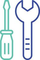 Mechanic Tools outline dual color icon vector