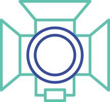 camera lighting outline dual color illustration icon design vector