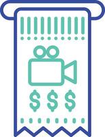 ticket vendor machine outline dual color illustration icon design vector