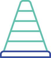 Traffic Cone outline dual color icon vector