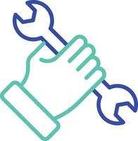 Hand Tools outline dual color icon vector