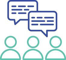user discussing outline dual color illustration icon design vector
