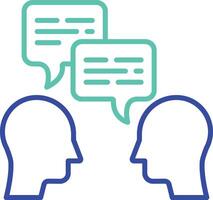 user conversation outline dual color illustration icon design vector