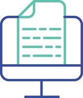 Mail outline dual color icon design vector