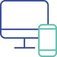 Device outline dual color illustration icon design vector