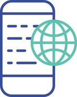 web to mobile sync outline dual color illustration icon design vector