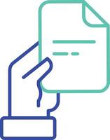 Hand letter outline dual color icon vector