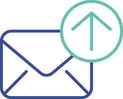 send email outline dual color illustration icon design vector