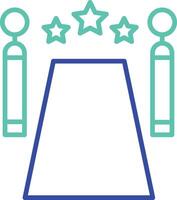 red carpet outline dual color illustration icon design vector