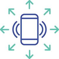 Mobile outline dual color illustration icon design vector