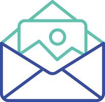 mail photo outline dual color illustration icon design vector