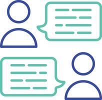 conversation chat outline dual color illustration icon design vector
