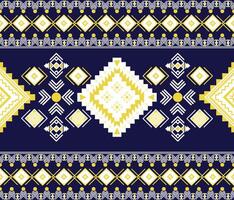Native fabric and carpet featuring geometric patterns of triangle and square shape, illustration design vector