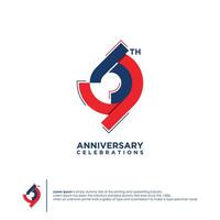 69 th Anniversary logotype design flat style design template vector