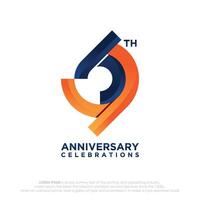 69th Anniversary logotype design flat style design template vector