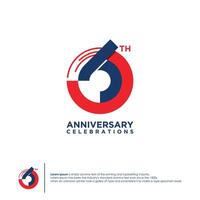 60th Anniversary logotype design flat style design template vector